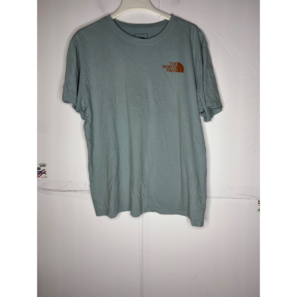 The North Face Mens XL Graphic T-Shirt Sage‎ Green Blue Short Sleeve Logo Tee